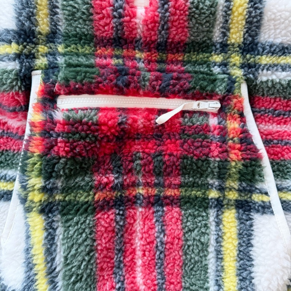 Vineyard Vines Red and Green Plaid Fleece Sweater - Picture 5 of 6